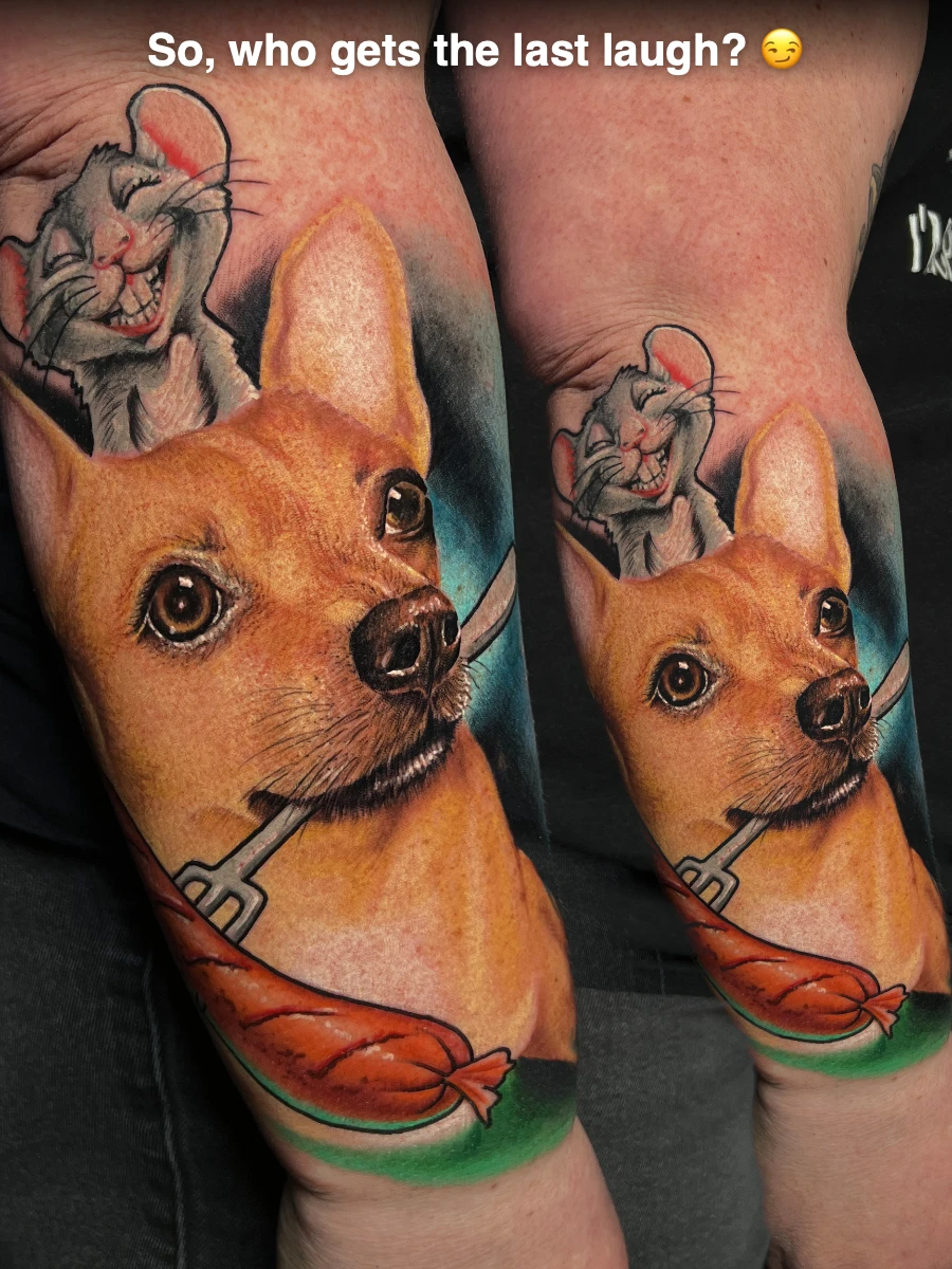 So, who gets the last laugh? 😏 — Toroktattooart - Joe Royal Rat Tattoo