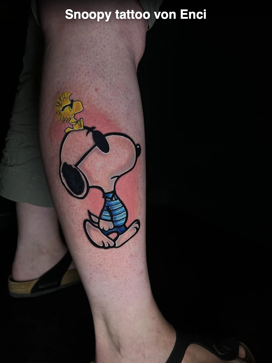 Snoopy tattoo von Enci — Royal Rat Tattoo Studio