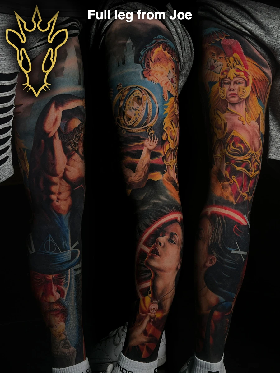 Full leg from Joe — Royal Rat Tattoo Studio