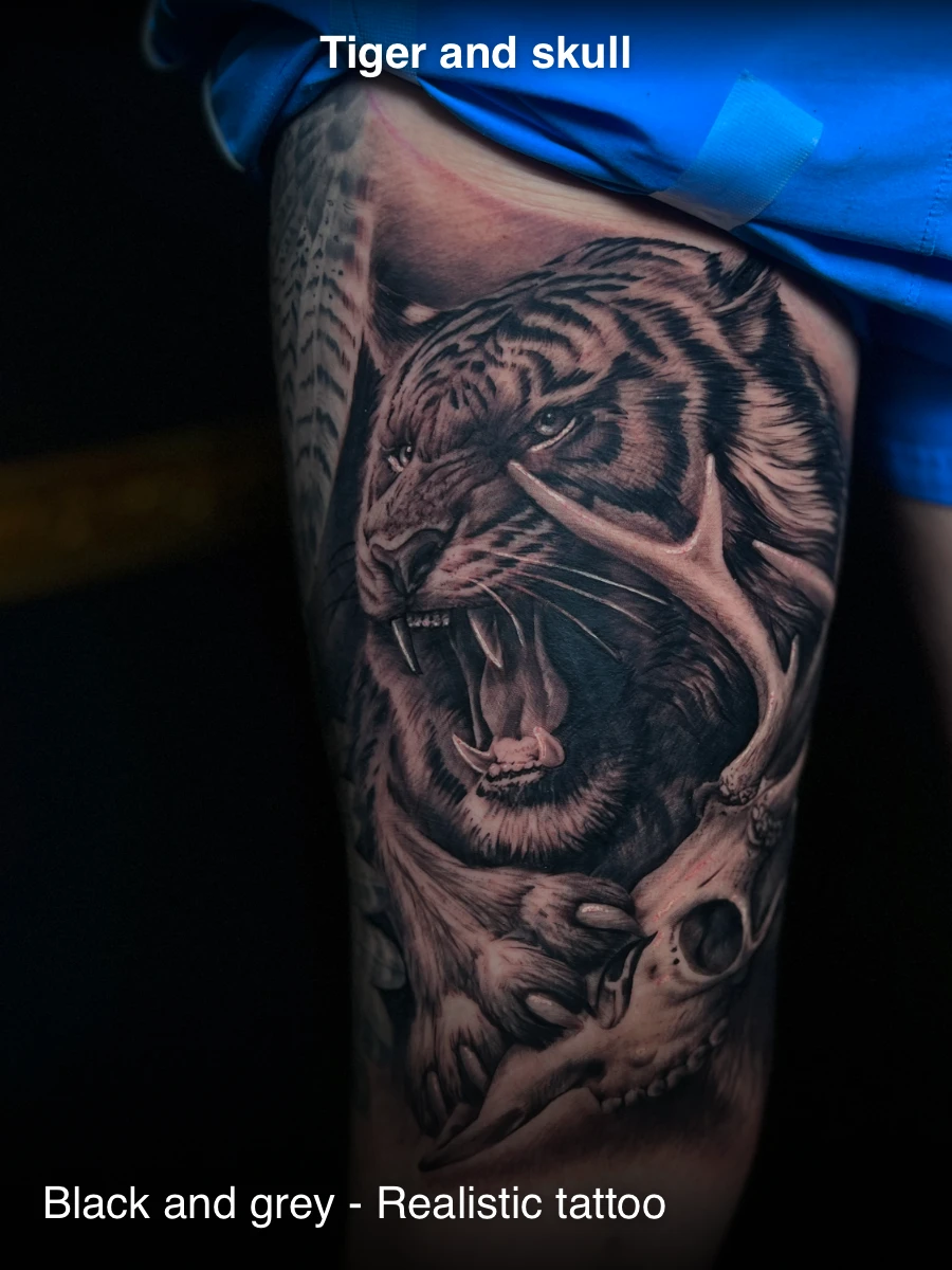 Tiger and skull — Toroktattooart - Joe Royal Rat Tattoo